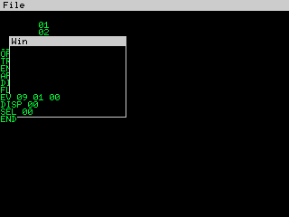 Menu bar at the top of the screen and a pulled-down menu window